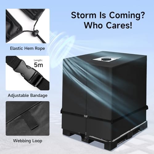 NEVERLAND Zipper IBC Tote Cover 275 Gallon 420D Waterproof Water Tank Cover - Image 4