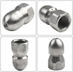Multi Port Drain Jet Nozzle, Stainless Steel, 1 Front 6/8 Rear - Image 3
