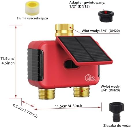 2 Zone WiFi Smart Sprinkler Timer for Garden Hose, Solar Rechargeable Water Timer with Dual Outlet, Brass Inlet & Outlet, No Hub Required, Smart Life App, Alexa & Google Assistant Compatible - Image 7