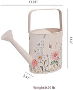 Vintage Floral Metal Watering Can for Indoor/Outdoor Plants, Pink Functional Garden Waterer with Long Spout, Garden Water Pot Rustic Decor for Home Garden Patio - Image 7