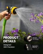 RAINPOINT Garden Hose Nozzle - 100% Heavy Duty Metal Thumb Control Spray Nozzles for Garden Hose High Pressure, 10 Pattern Water Hose Nozzle for Car Wash, Watering Lawn, Pets, Bright Yellow - Image 6
