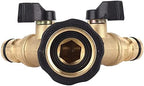 2 Way Brass Hose Adapter, Garden Hose Y Valve Connectors Copper Hose Splitter, Double Pass Hose Splitter - Image 2