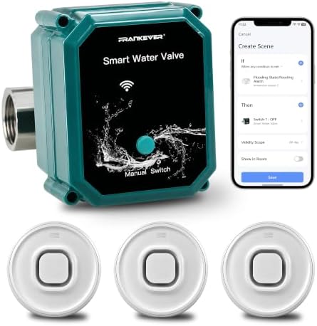 Smart Water Leak Protection Kit: Smart Water Valve + 3 Smart Leak Detector by FRANKEVER