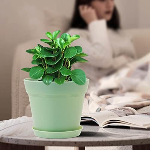 WOUSIWER 16 Pack 6 inch Plastic Planters, Indoor Flower Pots, Heavy Duty and Stylish 6 Inch Plant Pots for Indoor Plants with Drainage Holes and Tray for Plants, Flowers, Colorful - Image 7