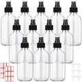 Norme 12 Pcs 8 oz Glass Spray Bottles, Funnels and Labels, Clear, Stylish by Norme