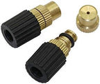 High Pressure Spray Nozzle, Pack of 10 Adjustable 6mm Brass Copper Atomizing Misting Nozzles for Garden Multicolor(Black) - Image 3
