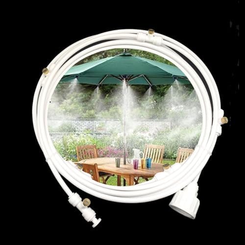 Outdoor Misting System Spray Mist Cooling Set, Misting Line with Brass Mist Nozzles, Garden Irrigation System Kit for Patio Garden Greenhouse (Size : 14M(45.9ft)-20 nozzles) by Unknown