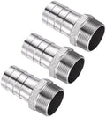 3pcs Stainless Steel Hose Barb Fittings 1-1/2"Barb to 1-1/2"NPT Male by Kozelo