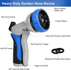RESTMO Garden Hose Nozzle, Metal Watering Wand, Heavy Duty Garden Hose Wand with 180° Swivel Ratcheting Head, 16'' Hose Nozzle Sprayer with 7 Spray Patterns and Flow Control - Image 2