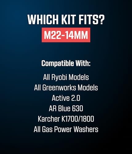 McKillans® M22-14mm Pressure Washer Quick Connect Kit, M22-14mm to 3/8" Male Female Quick Disconnect Kit for Power Washer (Stainless Steel) - Image 2
