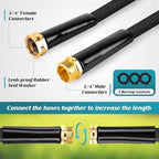 Garden Hose 25ft/50ft/100ft, Non-Expanding Garden Water Hose 7.5 15 30 Metres, Flexible Durable Kink-Free Water Hose, Garden Hose for Outdoor, Yard, Lawn, Car Wash, Marine and Camper (Black, AWS-100) - Image 2