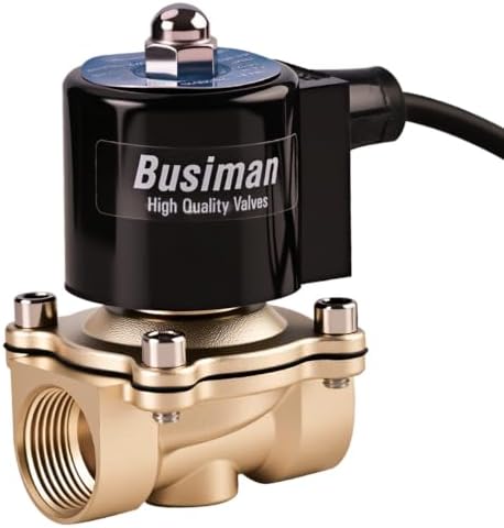 Waterproof Brass Electric Solenoid Valve 3/4" 12V DC Brass Normally Closed - Compatible with Water, Air, Diesel, Gas - Replaceable VITON Seal - Compact Direct Acting by BusimanSolenidValve