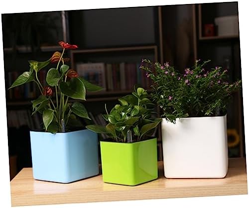 Happyyami 2pcs Self Watering Flower Pot Plastic Planter with Double Layer - Image 4
