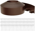 Landscape Edging 4 Inch Tall 40FT with 50Pcs Metal Spikes, Plastic Garden Edging Border Landscape Edging Border Lawn Edging for Landscaping, Flower Bed, Yard(Brown) by LXVOOEE
