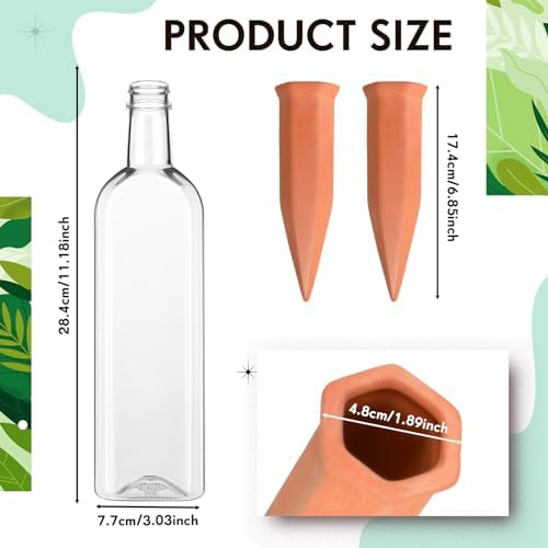Dandat 8 Pcs 34oz Plant Watering Devices Self Watering Spikes and Bottles - Image 2