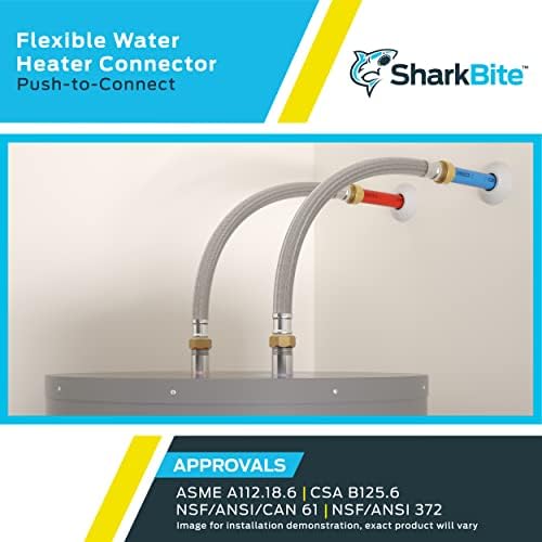SharkBite 1/2 Inch x 3/4 Inch FIP x 18 Inch Stainless Steel Braided Flexible Water Heater Connector, Push To Connect Brass Plumbing Fitting, PEX Pipe, Copper, CPVC, PE-RT, HDPE, U3068FLEX18LF - Image 5