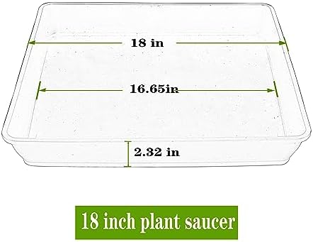 LWALRS 4 Pack Square Plant Saucer 18 Inch, Durable Plastic Plant Saucer, Heavy Duty Plant Pot Saucers, Planters for Indoors and Outdoors Plants，Large Deep Plant Trays for Pots, - Image 2