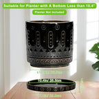 Eightpot 11.4 Inch Plant Pot Saucers, Plant Drip Trays for Indoor Outdoors, Round Ceramic Plant Saucer, Modern Plants Plates to Catch Water, Decorative Plants Dishes to Catch Water, Black - Image 2