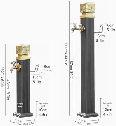 Freestanding Garden Water Column, Frost Free Hydrant, Floor-Standing Tap with Hose Holder, Sun and Cold Protection, for Irrigation and Watering(74cm/29.1in) - Image 6