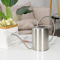 Stainless Steel Silver Colored Watering Can 1/2 Gallon Long Spout Watering Pot for Indoor Plant Watering or Outdoor Gardening with 2Pcs Removable Spray Spout for Flowers by Unknown
