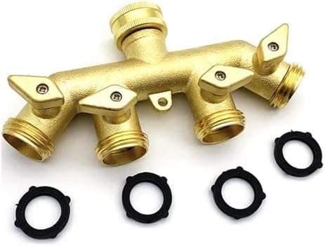 Heavy Duty Brass 4 Way Manifold Garden Hose Splitter Connector Water Tap Adapter 3/4 Inch Gardening Irrigation Faucet(EU) - Image 4