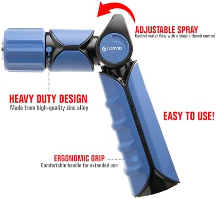 5-Pack Corvid Thumb Control Adjustable Nozzle - Heavy-Duty, Durable, 1-Pattern Spray for Watering, Cleaning, and More - Image 3