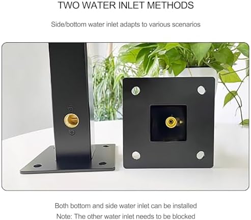 304 Stainless Steel Outdoor Vertical Faucet Post, Freestanding Garden Hose Stand for Patio/Backyard, Durable Square Design with Faucet - Gold Finish - Image 5