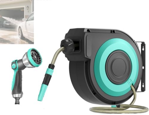 Retractable Garden Hose Reel, for Car Wash, Gardening by Unknown
