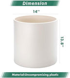 D'vine Dev Plastic Planter Pot with Saucer, 14 in, Oatmeal, 74-X-H-4 - Image 3