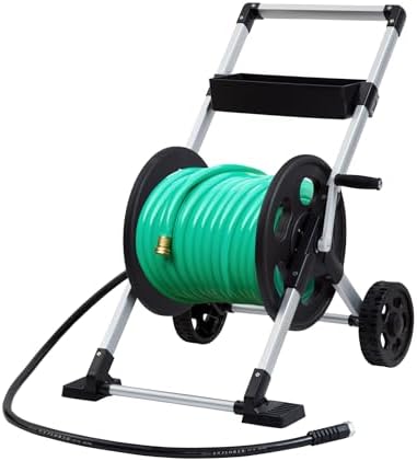 Liberty Garden 304 Explorer Two Wheel Hose Reel Cart, Aluminum, Holds 250-feet of 5/8" Hose, Silver/Black - Image 3