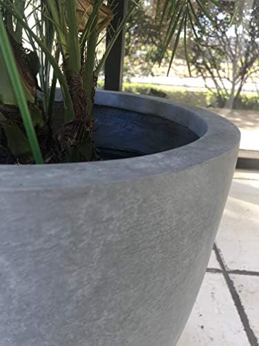 Kante Blue Gray Concrete Planter 10" Dia All-Weather Round Small Pot - Image 6