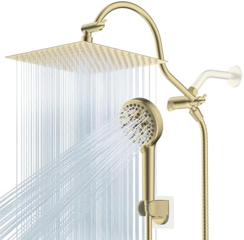 Hibbent All Metal High Pressure Rainfall 12'' Shower Head with Handheld by Hibbent