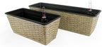 Wicker Rectangle Planters with Self-Watering System, 2-Pack, Brown - Image 3