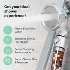 Original StoneStream EcoPower High Pressure Handheld Shower Head with ON OFF switch- 3 Spray Settings with Hose, Wall Adapter and Replacement Beads - Image 3