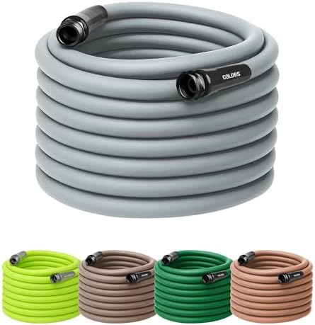 Flexzilla Colors Garden Hose 5/8 in. x 100 ft., Lightweight All-Weather Water Hose, Durable and Flexible, Leak-Free Connections, Slate Gray by Flexzilla