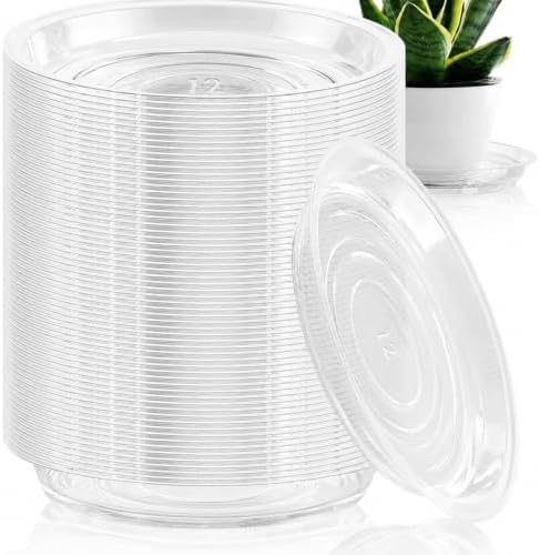 80 Pack 12 Inch Plant Saucer Clear Plant Saucers for Outdoors Plants Drip Trays Extra Large Pot Saucer No Holes Pot Saucers Planter Trays for Outdoor Plants Bulk Plastic Tray for Flower, Potted Tree by UltraOutlet