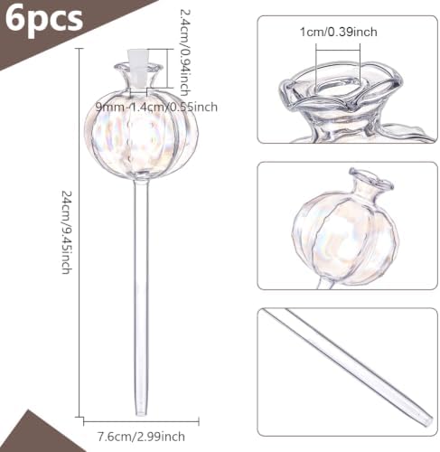AHANDMAKER 6 Pack Cactus Shaped Glass Plant Self Watering Globes Automatic Mini Irrigation System for Potted Plants Indoor Outdoor Garden Office Decoration Gift for Plant Lovers - Image 2