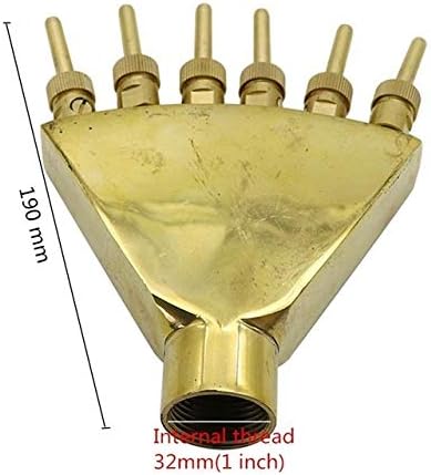 Garden Hose Quick Connect 1 Pc 1 Inch Brass Adjustable Phoenix Tail Scattering Fountain Nozzle with Sperately Valve Garden Landscape Ornamental Sprinkler (Color : 1 inch) - Image 2