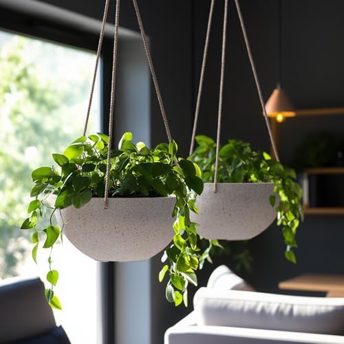 LA Jolie Muse Hanging Planter Baskets for Indoor Plant, Set of 2, 9.84 Inch - Image 6