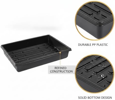 Indoor Gardening & Greenhouse Bench Seedling Trays, 10-Pack Solid Bottom Plant Germination Trays for Bottom Watering, 15.35 x 11.42 Inches - Image 6