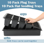 RooTrimmer 10 Pack 2.5 inch Square Pots 3.5 inch Deep 20 Cell Seedling Plug Trays with Water Collection Nursery Trays (15"x11"x3") for Seeds Starting and Transplanting - Image 3