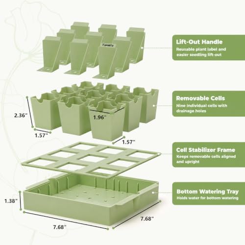 2 Pack Seed Starter Trays, Lift-Out Handles, Easy Transplanting - Image 2