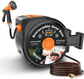 Retractable Garden Hose Reel, 65 ft x 1/2", Wall Mounted, 10-Pattern Nozzle by Hongmai