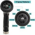 RESTMO Garden Watering Combo, Heavy Duty Hose Sprayer | Metal Hose Wand | High Pressure Hose Nozzle, Thumb Flow Control, Quick Connect Fittings Included, Easy to Reach Anywhere in Garden & Lawn - Image 3