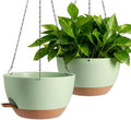 13-inch Oversized Hanging Planter Set of Two,Planters for Indoor and Outdoor Plants.Place Plant pots Across Diverse Settings Including windowsills,Living Room,and Gardens.Green-Brown by Unknown