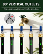 5-Way Garden Hose Splitter, Heavy-Duty Brass, 3/4" GHT, Blue - Image 4