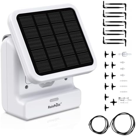 RAINPOINT Smart WiFi Solar Drip Irrigation System for Indoor&Outdoor Use,WiFi HUB Need,APP Control Auto Plant Waterer Device Kit Water Shortage Protection Push&Email Notification Water 10-20 Plants by RainPoint