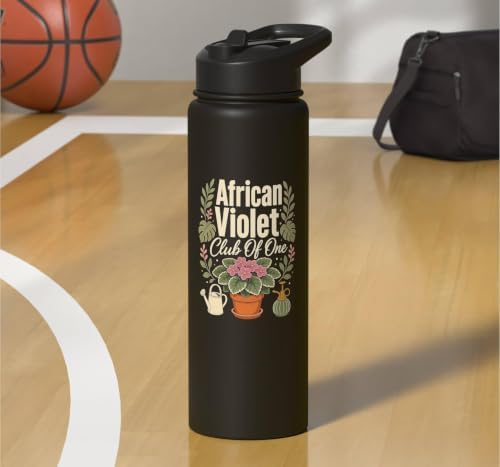 African Violet Plant Collector Houseplant Lover Gift Stainless Steel Insulated Water Bottle - Image 7