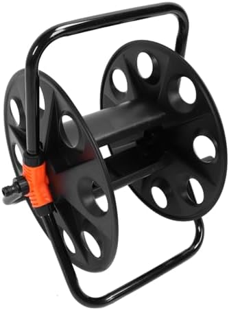 Garden Hose Reel Heavy Duty Iron ABS Water Hose Holder for 1 2 Inch 164 Ft Any Length Lock Freestanding Storage Rack for Garden Lawn Yard Car Washing by Unknown