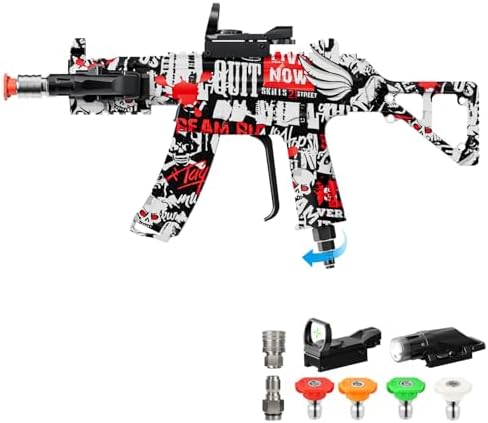 MP5S Pressure Washer Gun with Swivel - 3000 PSI High Pressure Spray Gun with 3/8" Quick Connect Plug Inlet, Foam Cannon Compatible Power Washer Handle for Car, Home & Outdoor Cleaning (Red) by AKMUNCLE